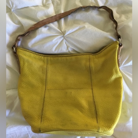 Cole Haan Well loved shoulder bag/ medium tote. Very Well loved. Yellow - Picture 2 of 6
